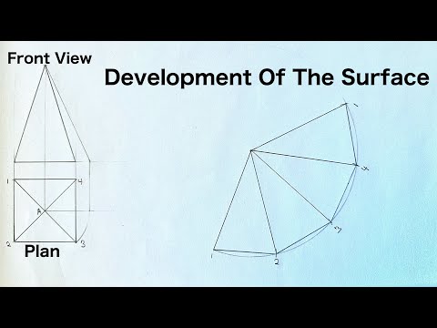 How To Develop The Surface Of a Square Pyramid || Development Of Square Pyramid.