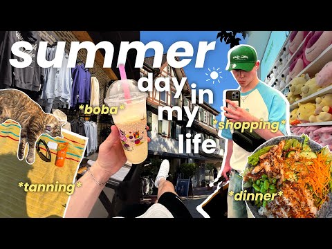 SPEND A HOT SUMMER DAY WITH ME☀️ dinner, shopping, boba + enjoying the sun
