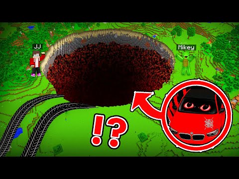 JJ and Mikey Found BIGGEST BMW M5G90 PIT in Minecraft ?!