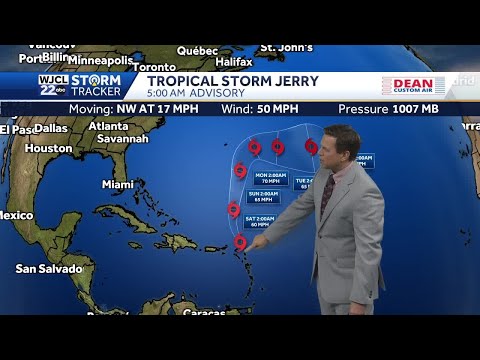 Tracking Tropical Storm Jerry and Karen in the Atlantic