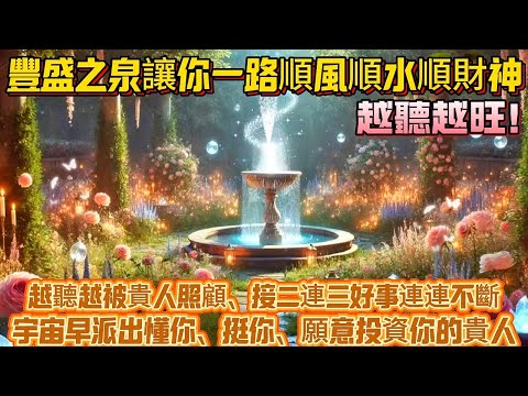 豐盛之泉讓你一路順風順水順財神｜越聽越旺！｜越聽越被貴人照顧｜三好事連連不斷｜宇宙早派懂你挺你願意投資你的貴人｜吸引力法則調頻能量音樂