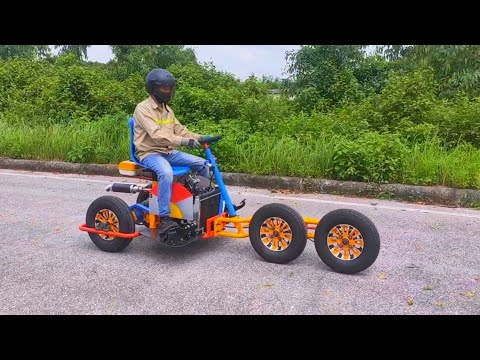Build An Amazing Trike Uses 4 Car Wheels With Single Side Swingarm