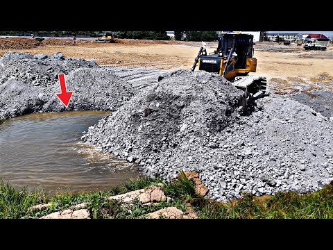 Mind-Blowing Bulldozer Pushing Stone & Soil At Land Transformation Process Shantui DH17C3