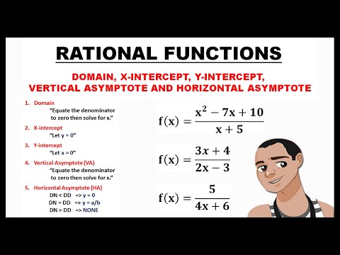 RATIONAL FUNCTIONS || DOMAIN, X-INTERCEPT, Y-INTERCEPT, VETICAL ASYMPTOTE AND HORIZONTAL ASYMPTOTE