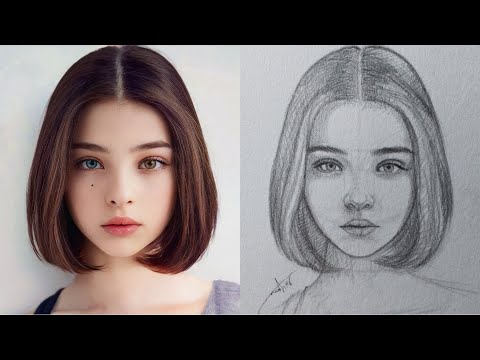How to draw a face for beginners | draw a girl's face from front #arttips #drawingtutorial #drawing