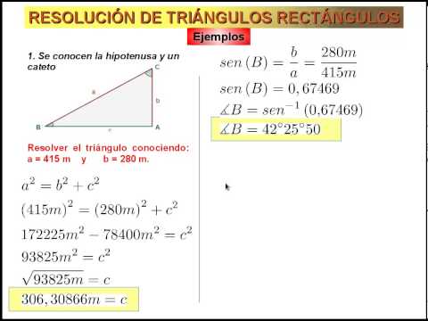 Resolución De Triángulos Rectángulos (Explicación de los cuatro casos)