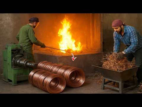 Unbelievable! Turning Dirty Scrap Copper Into Brand New 99.9% Pure Copper Cable