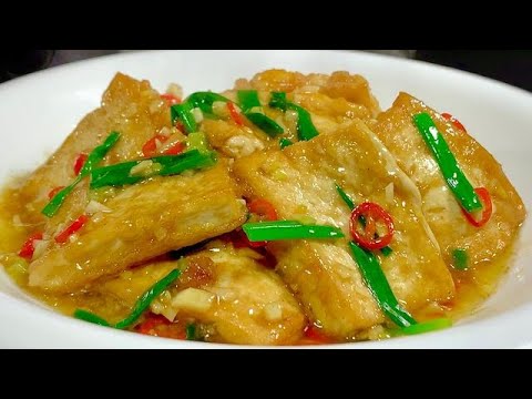 This is the home-made method of frying tofu. It’s crispy on the outside and tender on the inside.