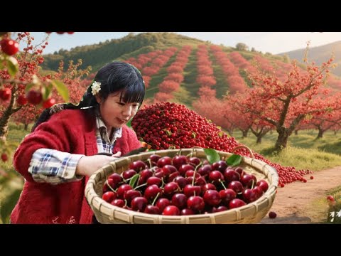 免费摘 20 斤樱桃！叔叔大气不收钱，扛去市场试水，猜猜最终能卖多少钱？#生活記錄 #新鲜采摘 #三農 #農村生活