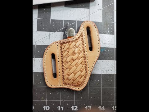 Making a belt pouch for a pocket knife.