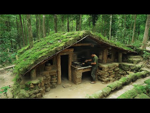 Extreme 30 Days Survival Challenge | Secret Underground Wooden House with Solar Smart Roof System