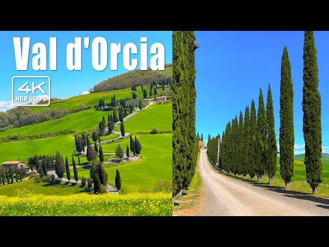 ๐ฎ๐น Val d'Orcia: Driving in Sunny Tuscany, April Spring 4K HDR, Italy