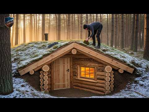 Man Builds A Secret Wooden House Underground Alone