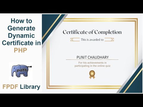 How to generate dynamic Certificate in PHP using FPDF