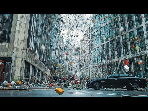 Suddenly it Starts Raining TRASH from the Sky, Burying the Entire City in Seconds