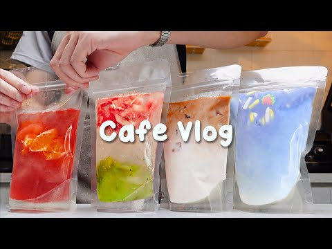 🏖신선한 소다 한 잔 마실 준비가 됐어요🔥지치고 힘들 땐 음료 ASMR로 힐링해요/카페브이로그/30 mins Cafe Vlog/ASMR/Tasty Coffee