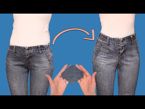 How to easily transform the low waist jeans to the high one - a sewing trick!