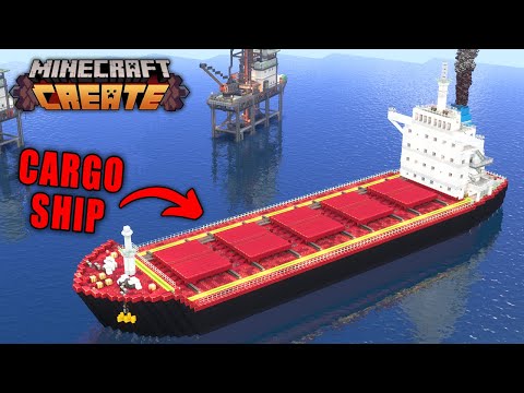 I Built A Working CARGO SHIP In Minecraft Create Mod
