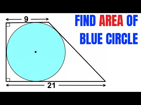 Pitot Theorem Proof | Find area of the blue shaded circle | Tangential Quadrilateral | Trapezoid