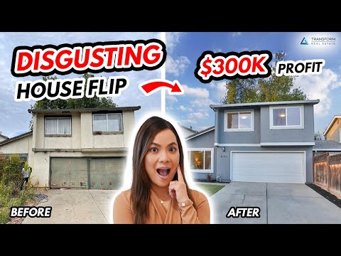 DISGUSTING Entry Level House Flip Before and After - Nasty Home Tour, 50 Year Old Home Remodel