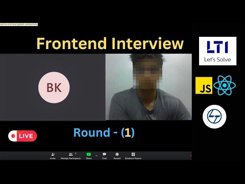 LTI (L&T)  Frontend interview (Round-1)  #reactjs  | 🎉 Selected | JavaScript | Experienced