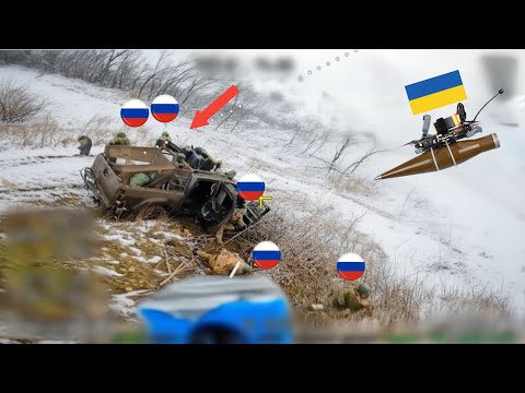 Ukrainian Azov Drones Destroyed a Russian Convoy Full of Troops