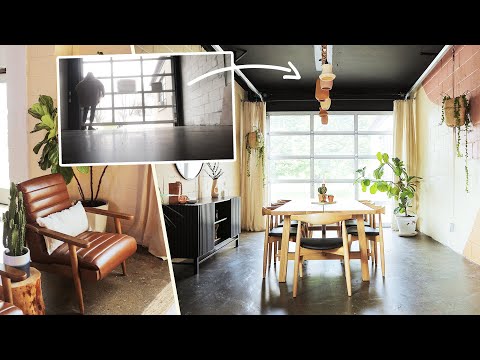 empty garage turned colourful lounge makeover!