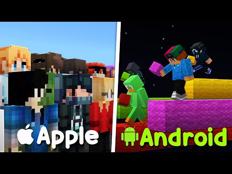 100 Minecraft Apple Players vs 100 Android Players