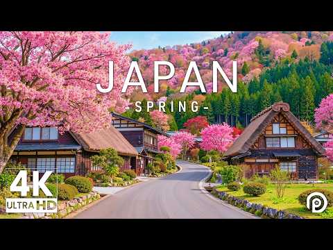 Japan in Spring 4K - Relaxing Music With Beautiful Natural Landscape - 4K Video UHD