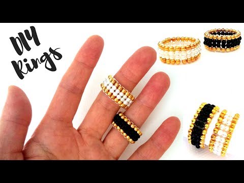10 minutes DIY ring. Beaded rings for beginners. ring making tutorial