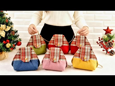 Cute Gift Bag Idea For Christmas 🎄🎁 Super Easy Way to Make a Bag 👛