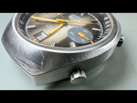 Tinkered, welded and missing parts  - complex Heuer Carrera chronograph watch restoration