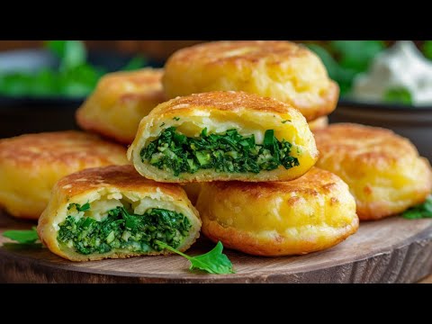 Kartoffeln in 10 Minuten! Nur zwei Kartoffeln und Spinat.