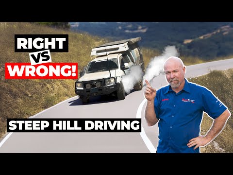 STOP cooking your brakes, Steep hill driving tips with brake temperature comparison.