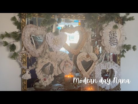 Romantic Neutral BoHo Hearts | Lace, Buttons & Found Treasures