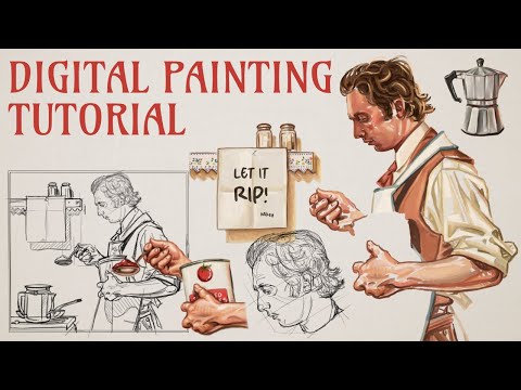 Painting Carmy in the style of J.C. Leyendecker | Step by step Tutorial using Artrage Vitae