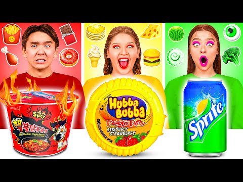 Essen der Gleichen Farben Challenge | Lustige Momente