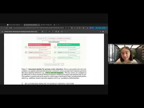 Tanya presents: Persona Vectors: Monitoring and Controlling Character Traits in Language Models
