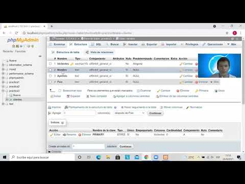 Crear base de datos en Xampp con MySQL.
