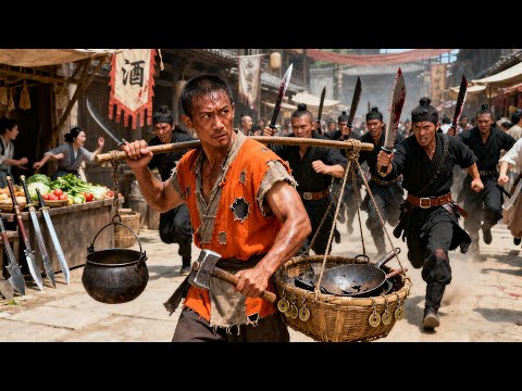 Kung fu movie! A tinker walking around on the streets is actually a hidden master of kung fu!