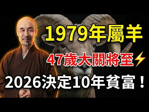 1979年屬羊人，己未之命！2026年47歲大關將至，這一年決定你未來十年的貧富！生肖羊必看！#1979年屬羊 #2026年屬羊運勢 #屬羊 #生肖羊 #己未羊 #2026年生肖羊運勢 #1979年羊