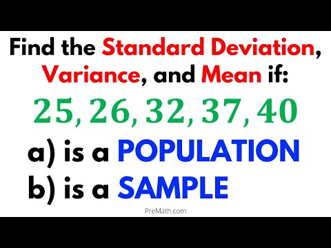 How to Find the Standard Deviation, Variance, and Mean of a Sample and a Population - Easy Tutorial