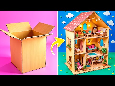Cardboard House from Trash! Tiny Pets Have a New Home *Fun Crafts & Cool Gadgets*