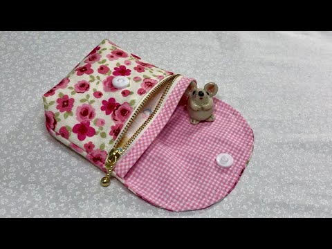 意外と簡単💕ファスナーポケット付きのお財布ポーチ⭐️Surprisingly easy💕Wallet pouch with zipper pocket