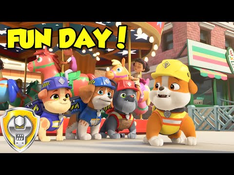 Rubble Goes To The Fun Fair! | Rubble - Paw Patrol | Cartoons for Kids
