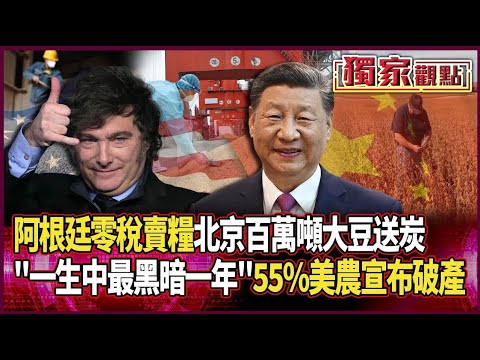 阿根廷零稅賣糧！不再抱川普大腿 中國一次進「百萬噸大豆」雪中送錢｜55%美農宣布破產每天哭「一生中最黑暗一年」#獨家觀點 #環球大戰線 #寰宇新聞