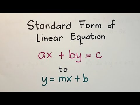 Standard Form and Slope Intercept Form of Linear Equation in Two Variables - Grade 8 Math