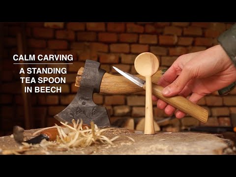 Calm Carving | A Standing Tea Spoon In Beech