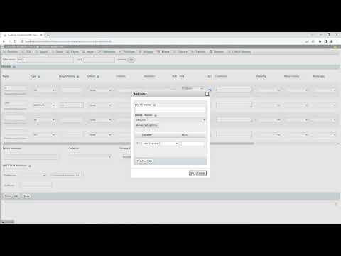 PHPMyAdmin create a table easy