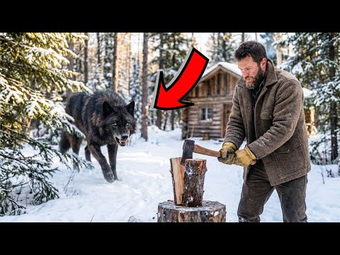 Егерь колол дрова, не зная, что за ним наблюдает!